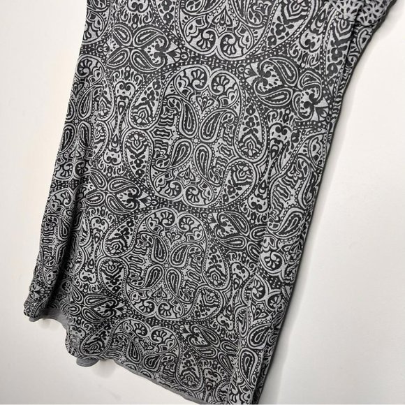 Athleta Womens Size Large Grey Dhara Paisley Double Layer Burnout Dress Casual - Picture 4 of 8